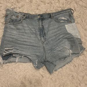 american eagle high rise jean shorts
